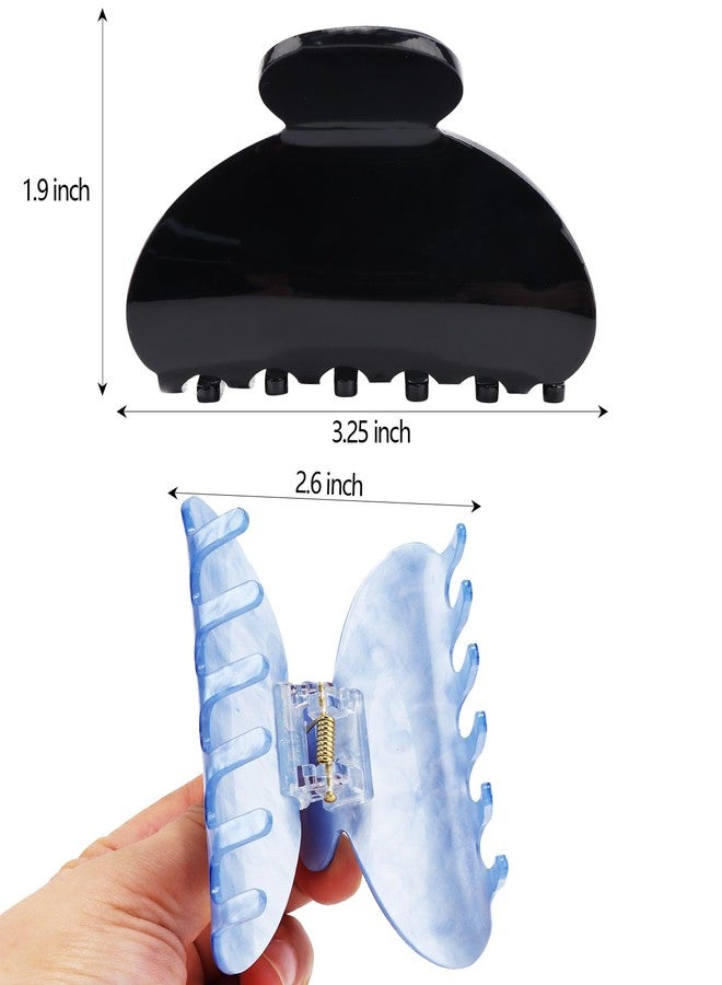 Canitor Hair Claw Clips for Women Acrylic Marbled Hair Clips for Thick Thin Hair Emi Cute Hair Accessories Preppy Teen Girl Gifts Trendy Stuff Black White Blue - Image 5